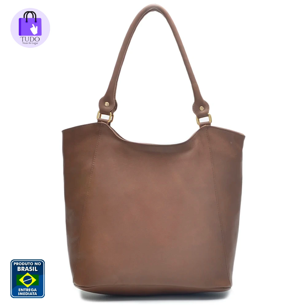 Bolsa Feminina Grande Couro Elegante de Ombro Modelo
