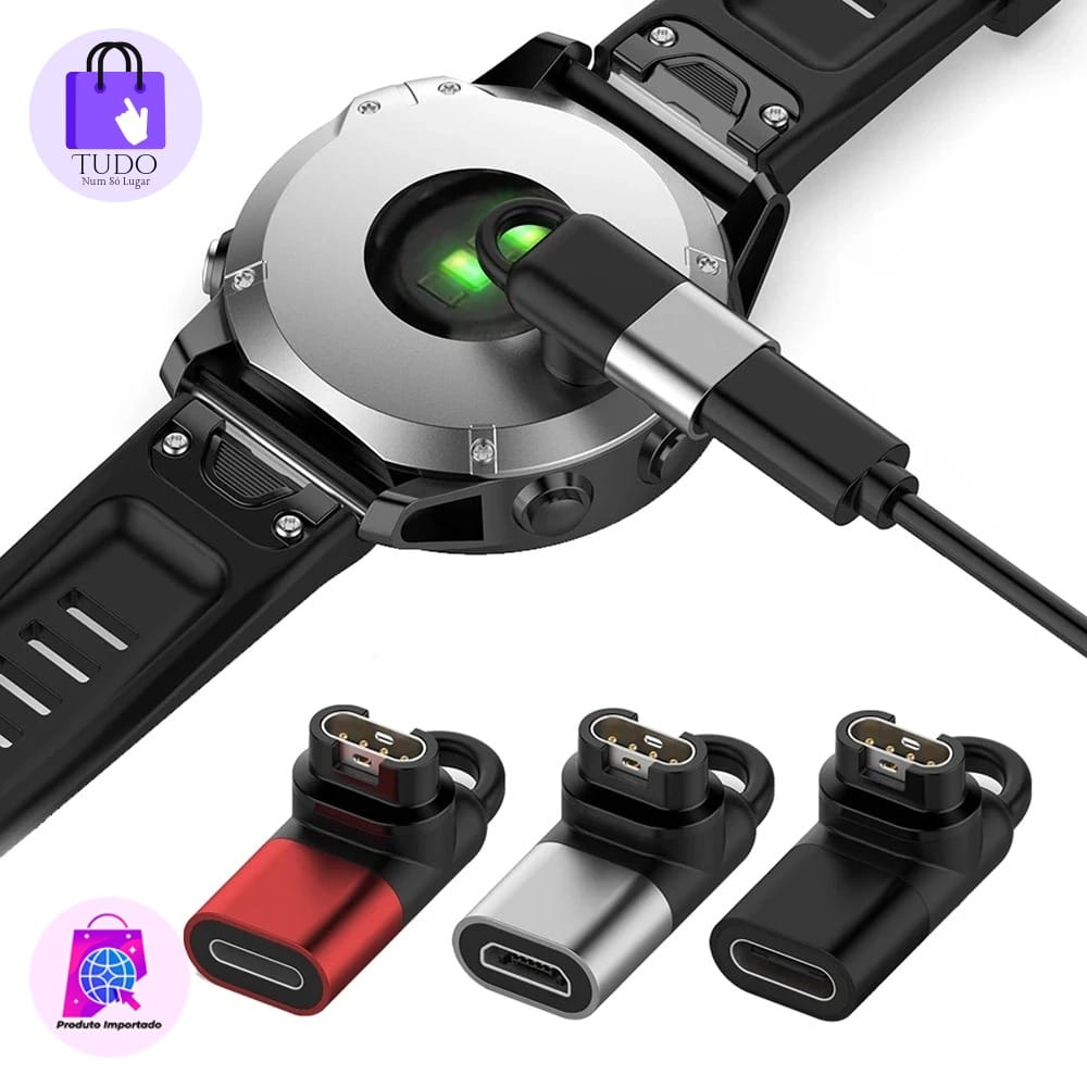 Micro USB/IOS/Tipo C Adaptador de Carregamento para Smartwatch Garmin Fenix