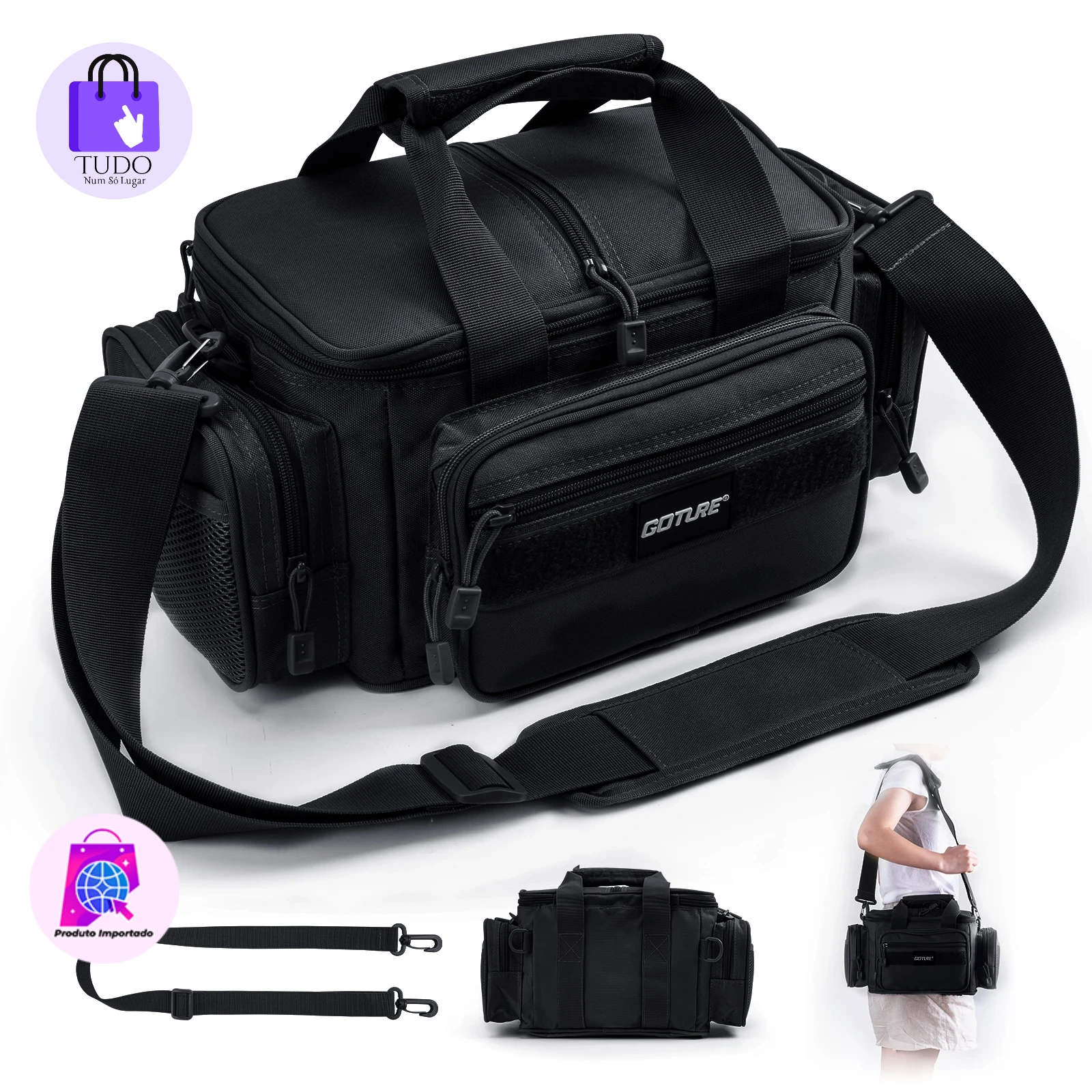 Bolsa de Cintura Impermeável para Caça e Pesca, Bolsas de Ombro para Viagem ao Ar Livre, Multifuncional