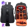 Mochila Impermeável com Grande Capacidade, Câmera, Ombro, Vídeo Tripé, DSLR, Capa de Chuva para Canon, Nikon, Sony, Pentax