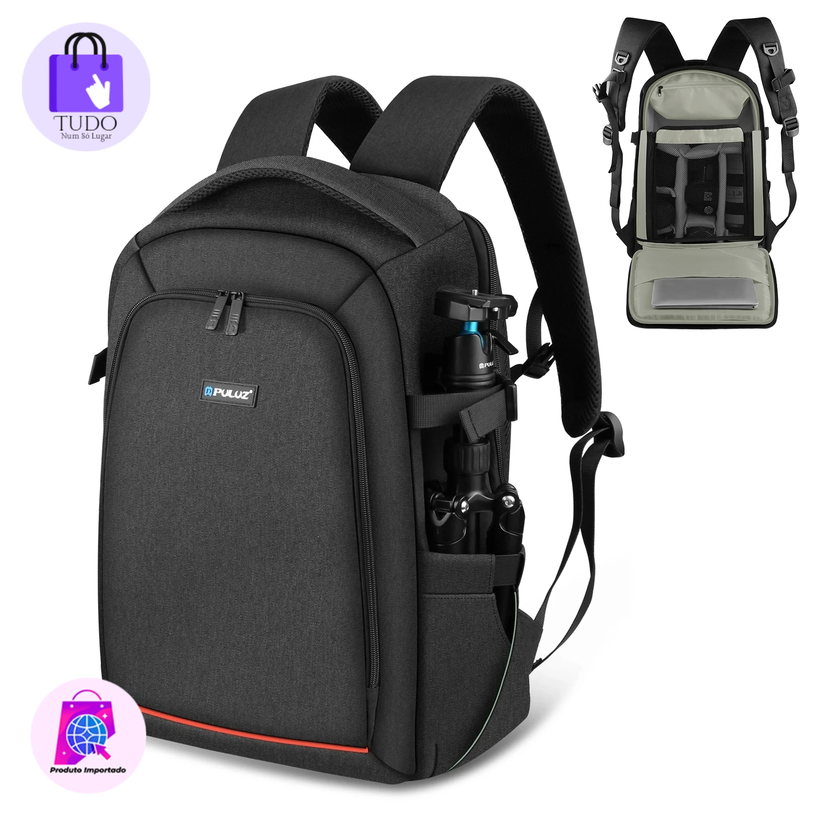 Mochila de Ombro Duplo, Estabilizador de Câmera Portátil, com Capa de Chuva, para Câmera Digital