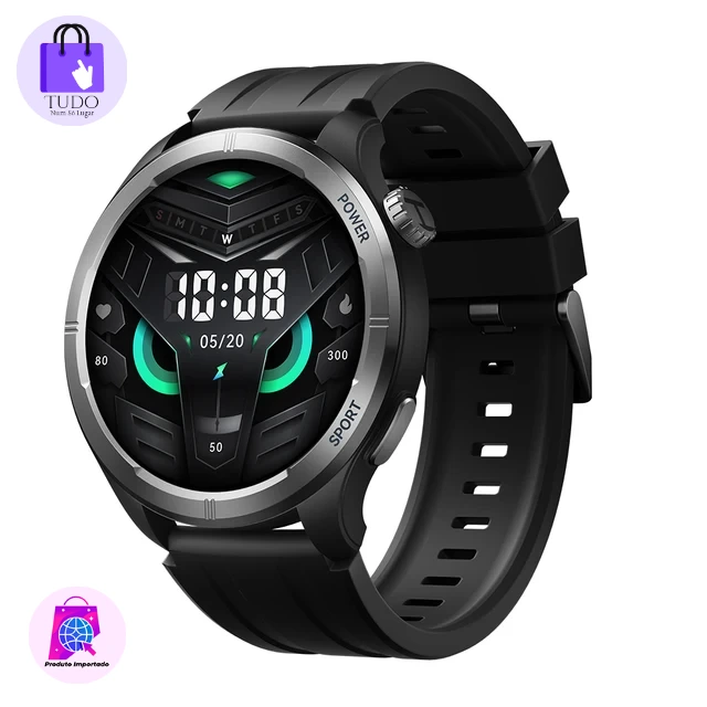 Solar Neo Smartwatch 1,53'' HD Display Bluetooth Chamada 24H Monitoramento de Saúde Esportivo