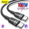 Baseus 100W USB C To USB Type C Cable USBC PD Fast Charging Cord USB-C TypeC Cable For iPhone 16 15 Pro Max Macbook Samsung POCO