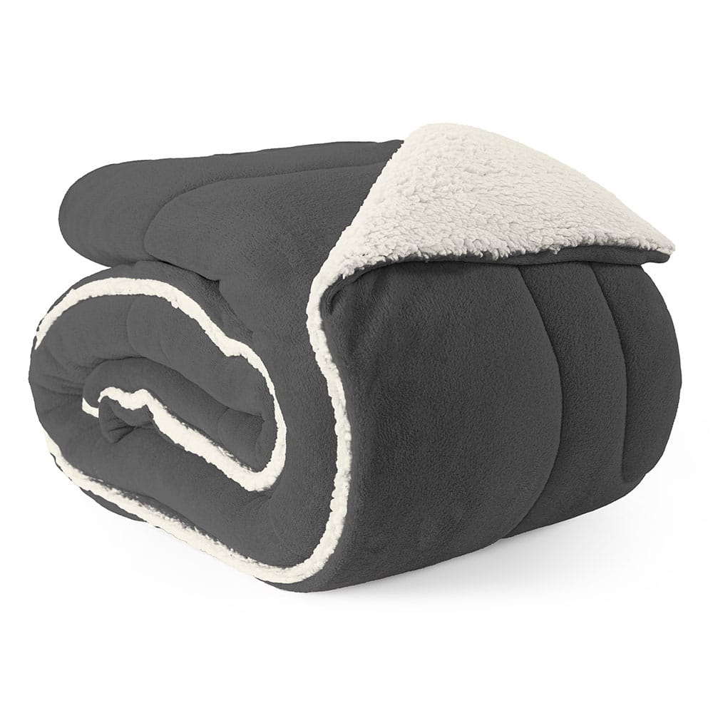 Coberdrom Cobertor Queen 1 Peça Maya Manta Soft e Sherpa de Carneiro 100% Poliéster