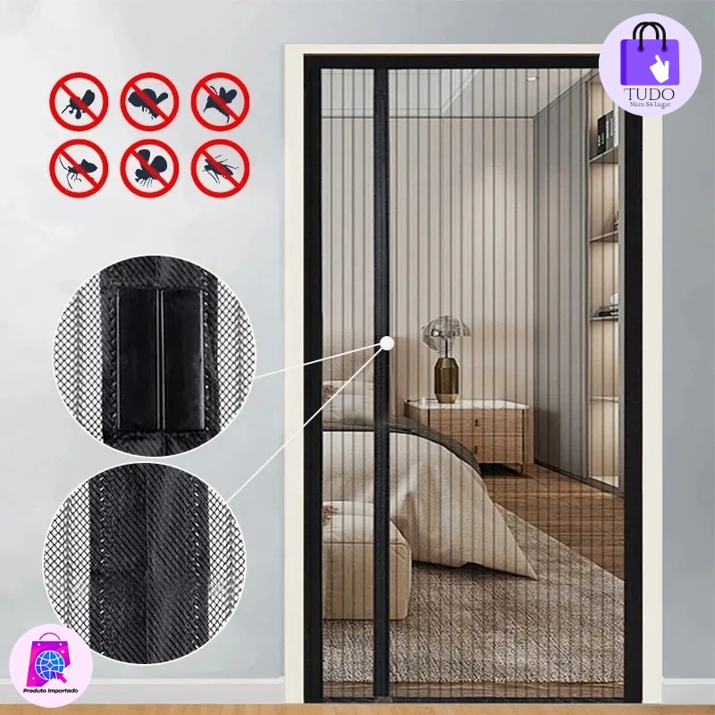 Anti-Mosquito Summer Net, Malha de Porta Invisível, Anti Bug Fly, Cortina de partição