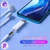 Tipo C Adaptador, 3,5 milímetros, Conversor Headset Wired, OTG fone de ouvido, Áudio AUX, Samsung, Xiaomi, Redmi, Huawei
