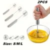 Batedor de Ovos Semiautomático, Misturador Manual de Mão, Agitador de Ovos Acessórios de Cozinha Ferramentas para Ovos Aço Inoxidável