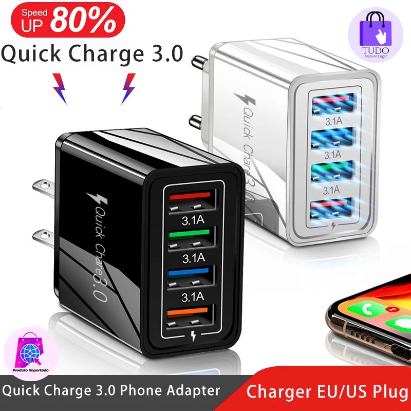 45w 3.0 de Carga Rápida do Telefone Móvel Tablet USB Carregador Portátil para Iphone 13 12 11 Samsung Adaptador Oppo Xiaomi Da Ue/Eua Plug