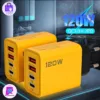 USB C PD Carregador do Telefone, Carga Rápida 3.0, Tipo C, Adaptador de Carregamento Rápido para iPhone 15, 14, Samsung, Xiaomi, Huawei, 4 Portas